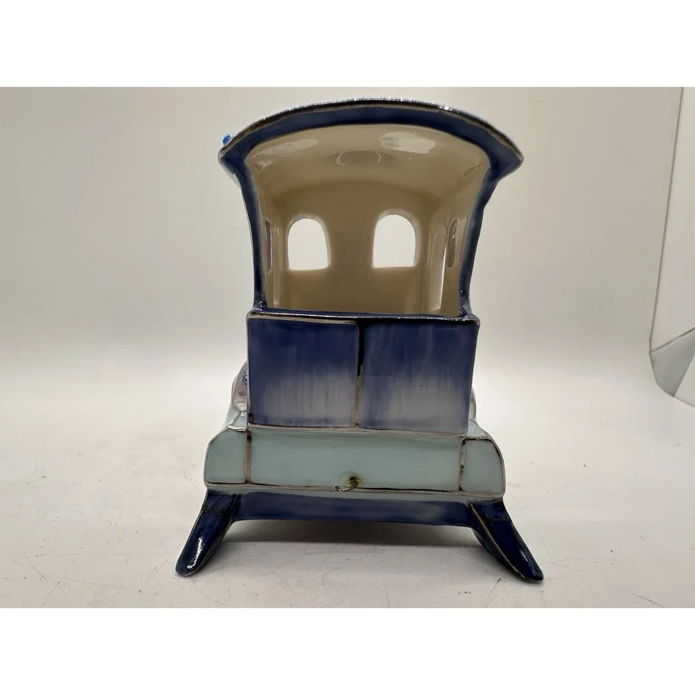 Bradford‎ Exchange Blue Sapphire Dreams Tiffany Style Train Figurine 2004 COA
